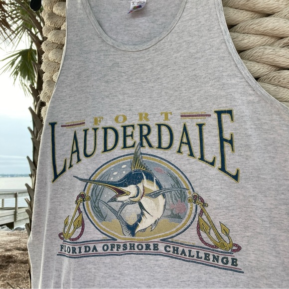 Vintage 90s Fort Lauderdale Florida Offshore Aquatic Single Stitch FOTL Tank Top - Picture 1 of 6